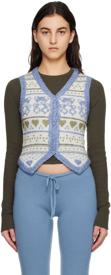 Vesta GUIZIO Guizio Sweet Bear Knit Vest Modrá | DGF22K313_BLU, 0
