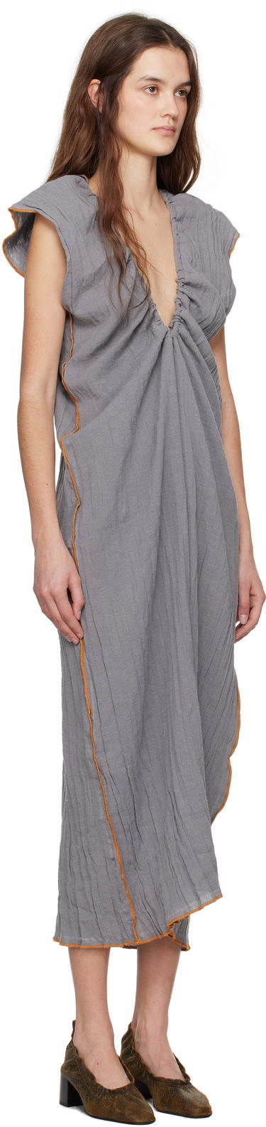 Šaty Baserange Baserange Max Draped Maxi Dress Šedá | DRMX-LC-SP25, 1