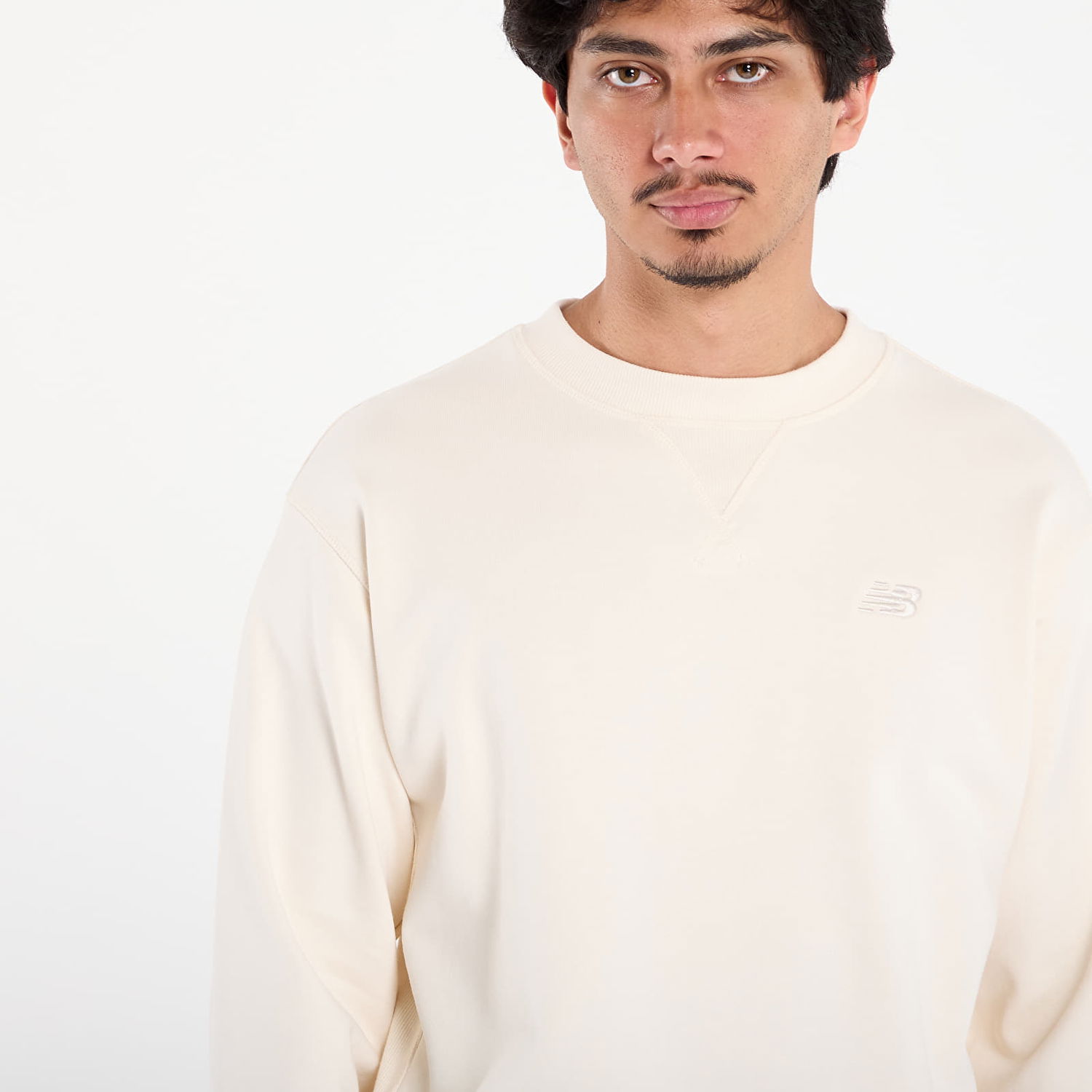 Mikina New Balance Crewneck Sweatshirt Béžová | NBMT41506PEF, 1