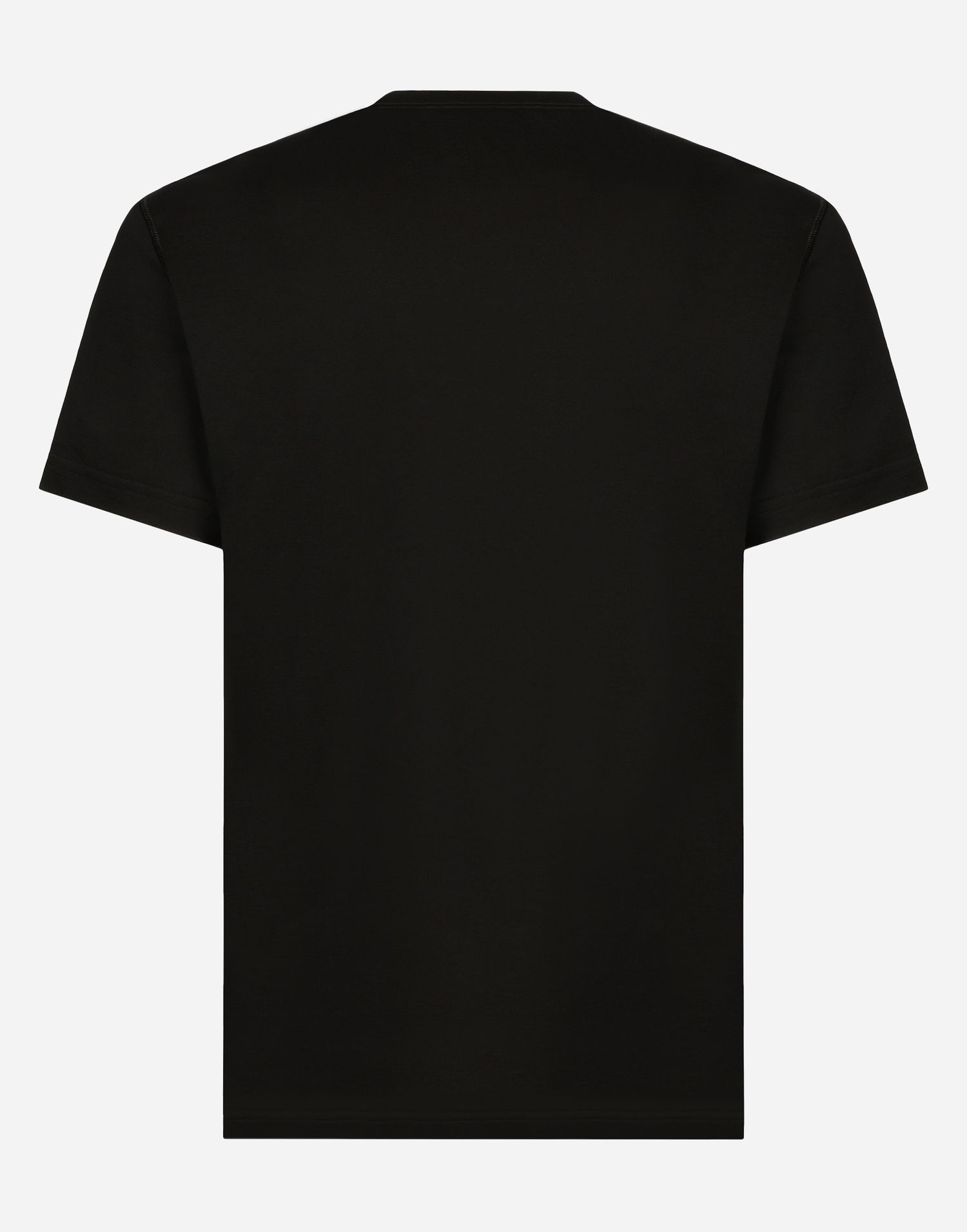 Tričko Dolce & Gabbana Cotton V-neck T-shirt With Branded Tag Čierna | G8PT2TG7F2IN0000, 1