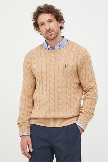 Sveter Polo by Ralph Lauren Cotton Cable Crew Knit Béžová | 710775885014, 0