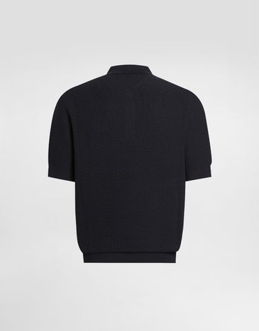 Polo tričko Dolce & Gabbana Textured Cotton Polo Shirt Navy | GXZ02TJBCGFB0665, 1