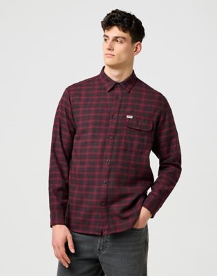 Košeľa Wrangler Relaxed 1 Pocket Flannel Shirt XXL Vínová | 112371522:XXL, 2