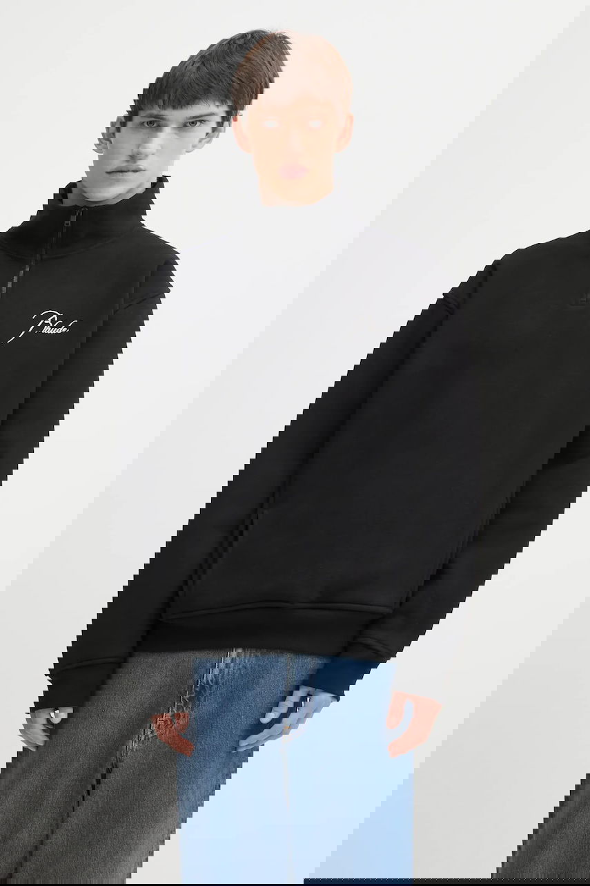 Mikina Rhude Classique quarter zip sweatshirt with logo Čierna | RHFW25ST01012, 0