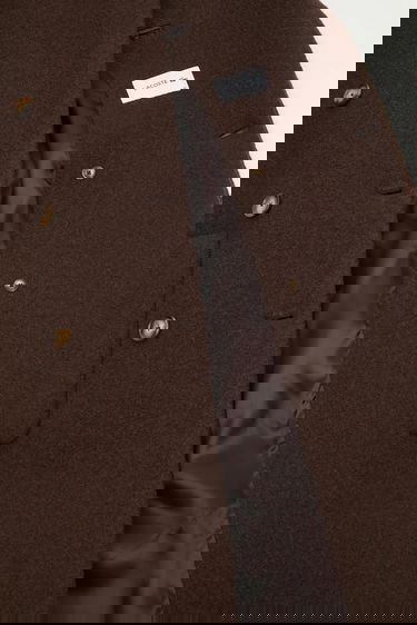 Kabáty Lacoste Long Textured Wool Coat Hnedá | BF5306, 4