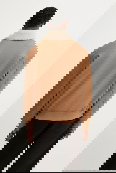 Bomber bunda MAISON KITSUNÉ Shearling Collar Jacket Hnedá | PM02140WM2030, 2