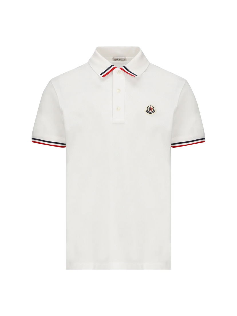 Polo tričko Moncler Logo Patch Polo Shirt Biela | I1 091 8A00015 899UR 002