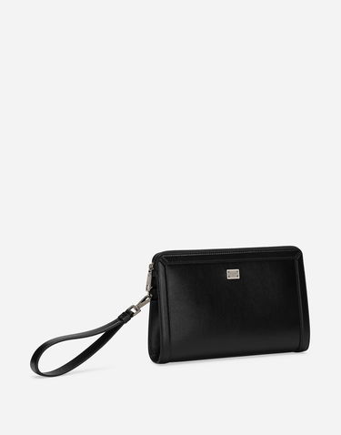 Peňaženka Dolce & Gabbana Calfskin Pouch With Wrist Strap Čierna | BM2330AV95680999, 2