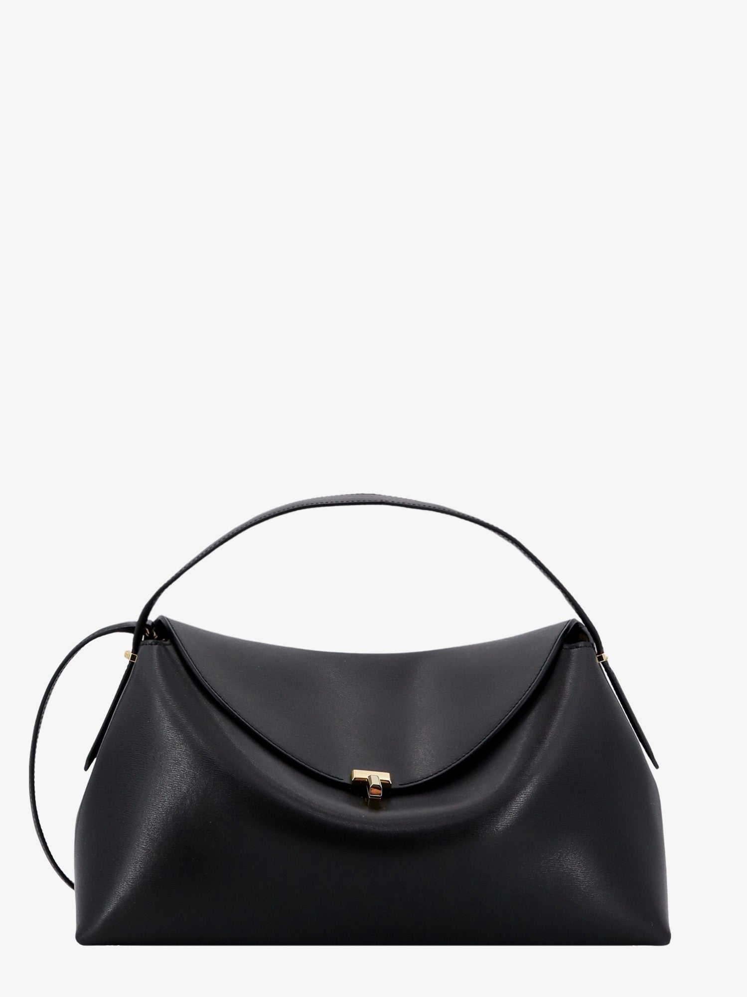 Taška cez rameno TOTEME T-Lock Leather Shoulder Bag Čierna | 234WLGBG417LE0025001, 0