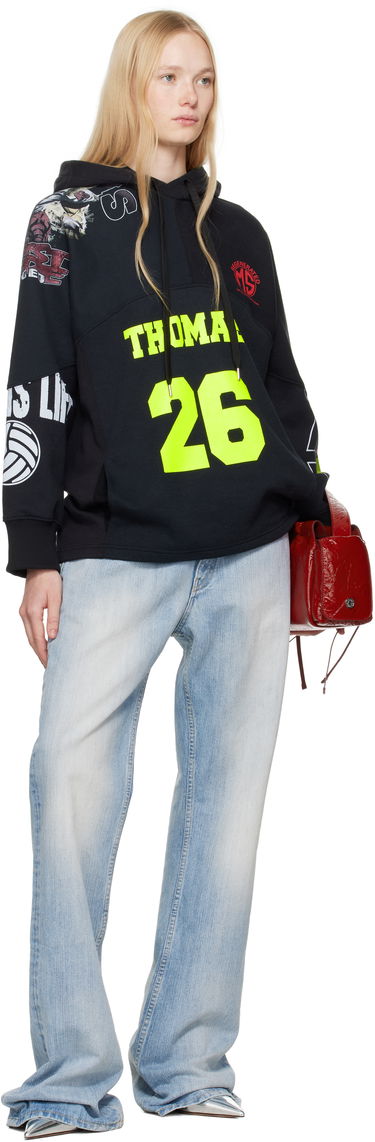 Mikina Marine Serre Marine Serre Regenerated Graphic Hoodie Čierna | UST025A UJER0007, 3