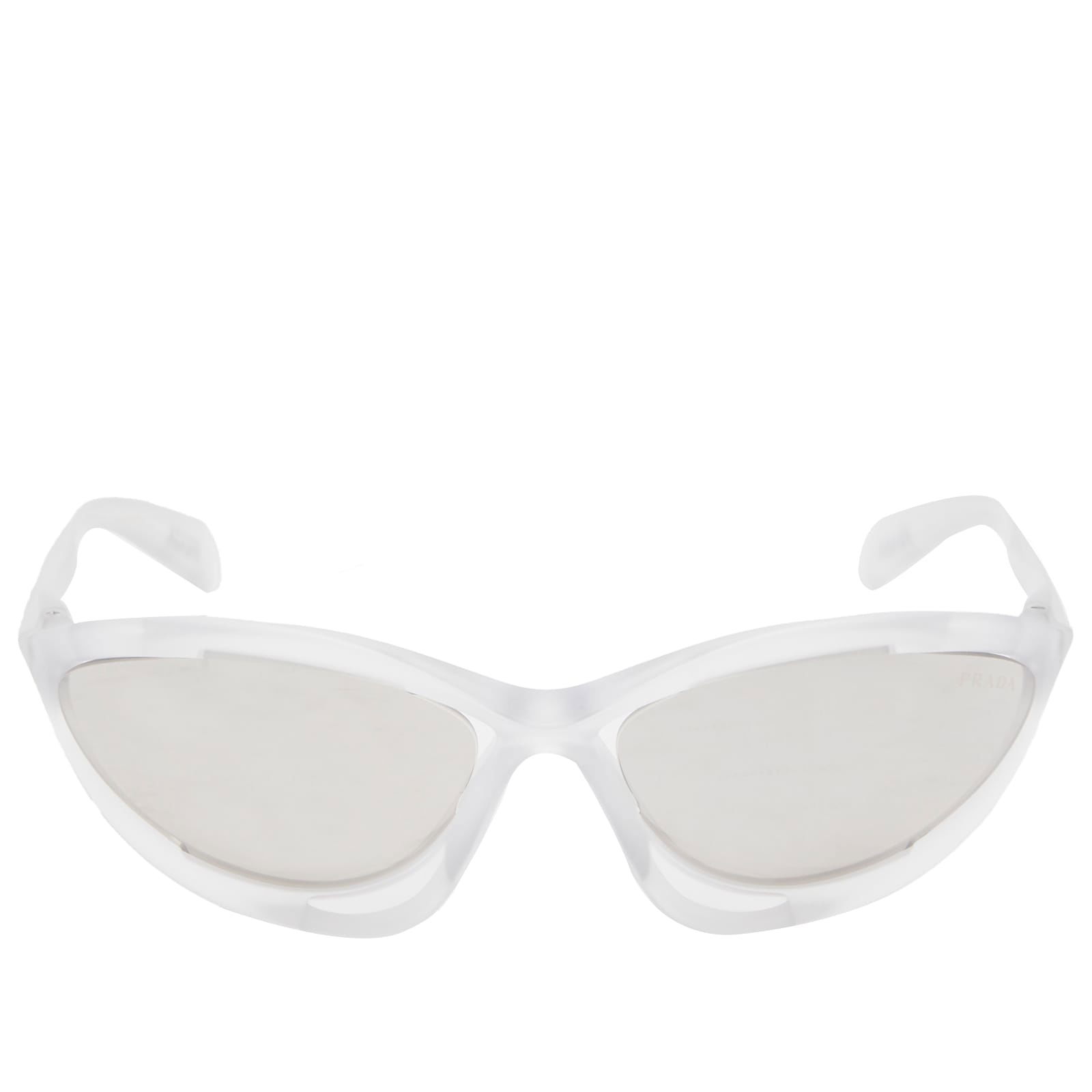 Frosted Crystal Sunglasses With Clear Mirrored Lenses