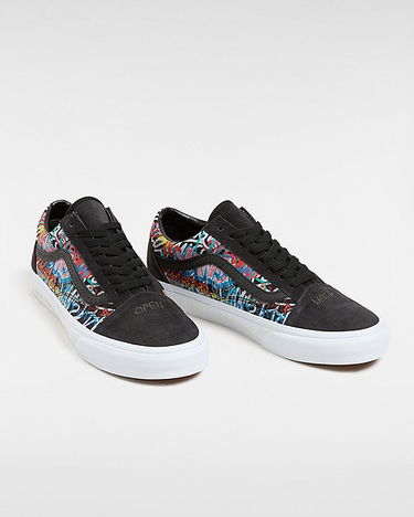 Tenisky a topánky Vans Old Skool Pig Suede Shoes (black/multi) Unisex Black, Size 2.5 Rôznofarebný | VN000CR50ZB, 1