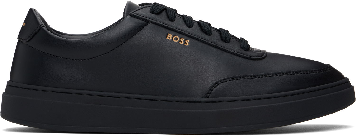 Tenisky a topánky BOSS BOSS Coated-Leather Logo Čierna | 50536504, 0