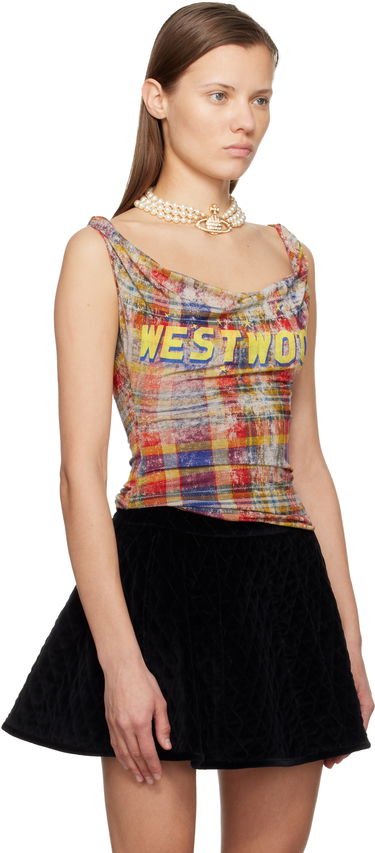 Tielko Vivienne Westwood Anna Cowl Neck Plaid Print Tank Top Rôznofarebný | 1504000B-J009Y-, 1