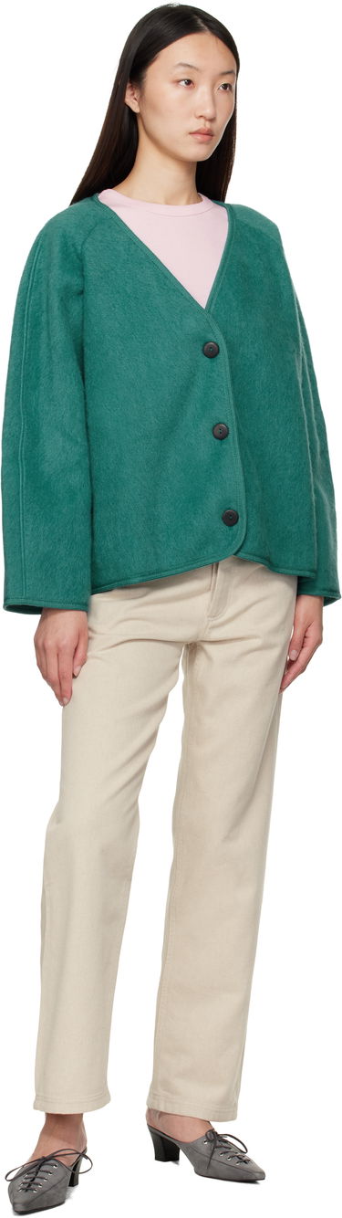 Bunda Baserange Fortu V-Neck Button-Up Cardigan Jacket Zelené | OUFJ-BW-AU25, 3