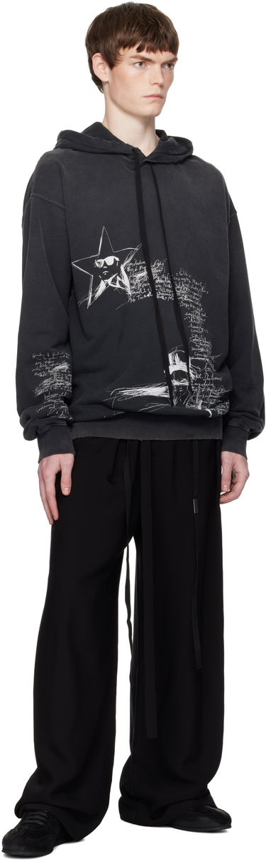 Mikina Ann Demeulemeester Ann Demeulemeester Olly Sketchbook High-Comfort Hoodie Čierna | B0012870-FA639-098, 3