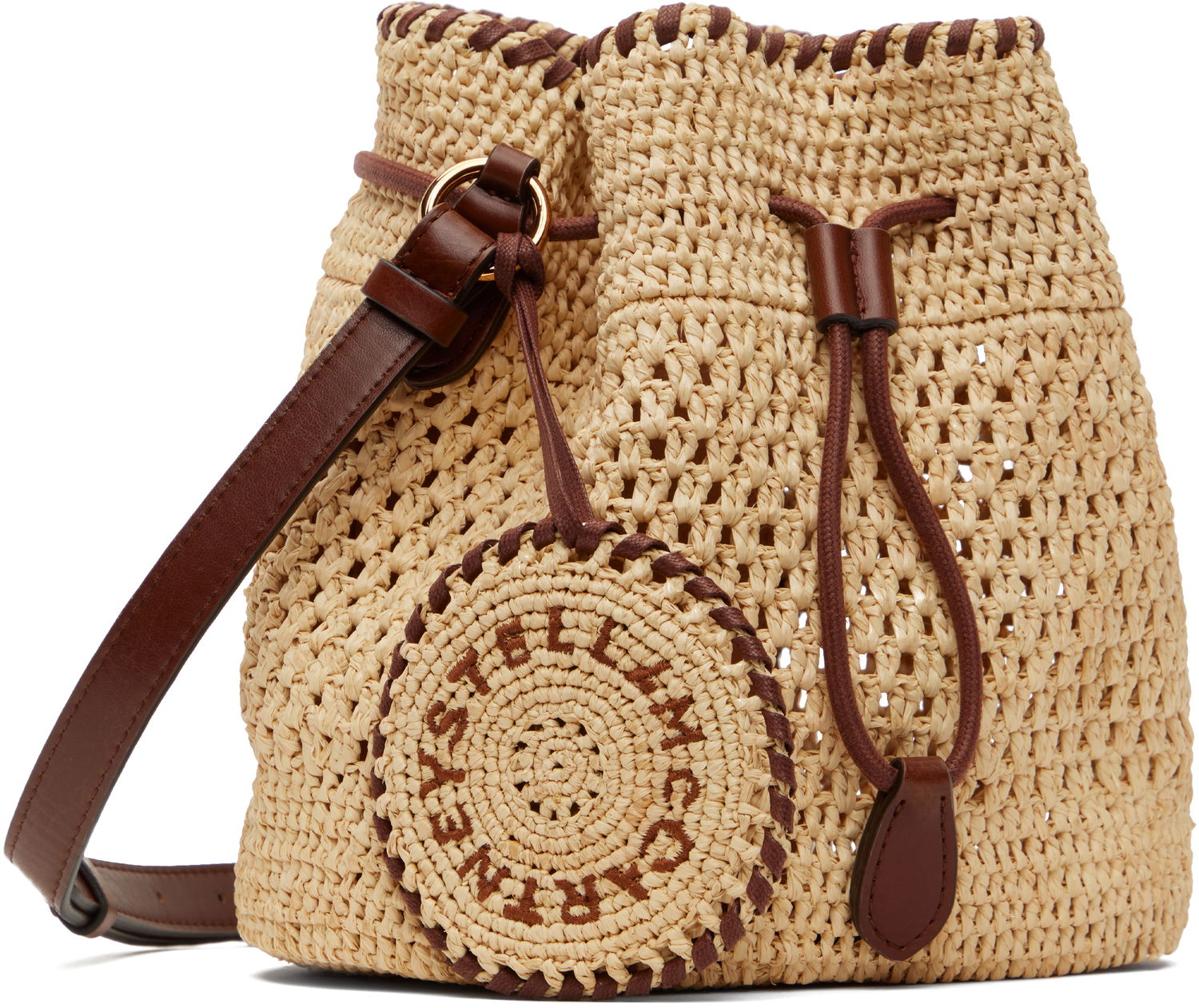 Kabelka Stella McCartney Stella McCartney Falabella Raffia Crochet Bucket Bag Béžová | 7B0153WP0376, 1