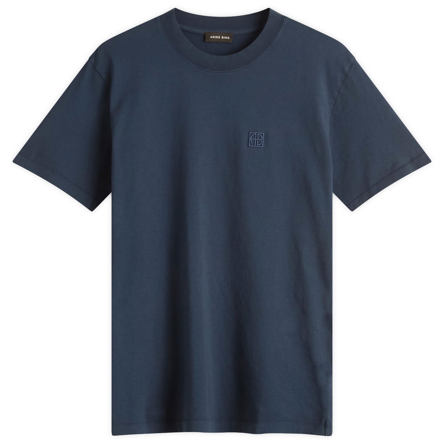 Tričko Anine Bing Lili Framed Monogram T-Shirt, Size Large Navy | A-08-11206-BEL26, 1