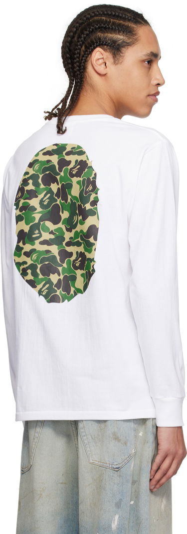 Tričko BAPE A Bathing Ape ABC Camo Big Ape Head Long Sleeve T-Shirt Biela | 001LTL301015M, 2