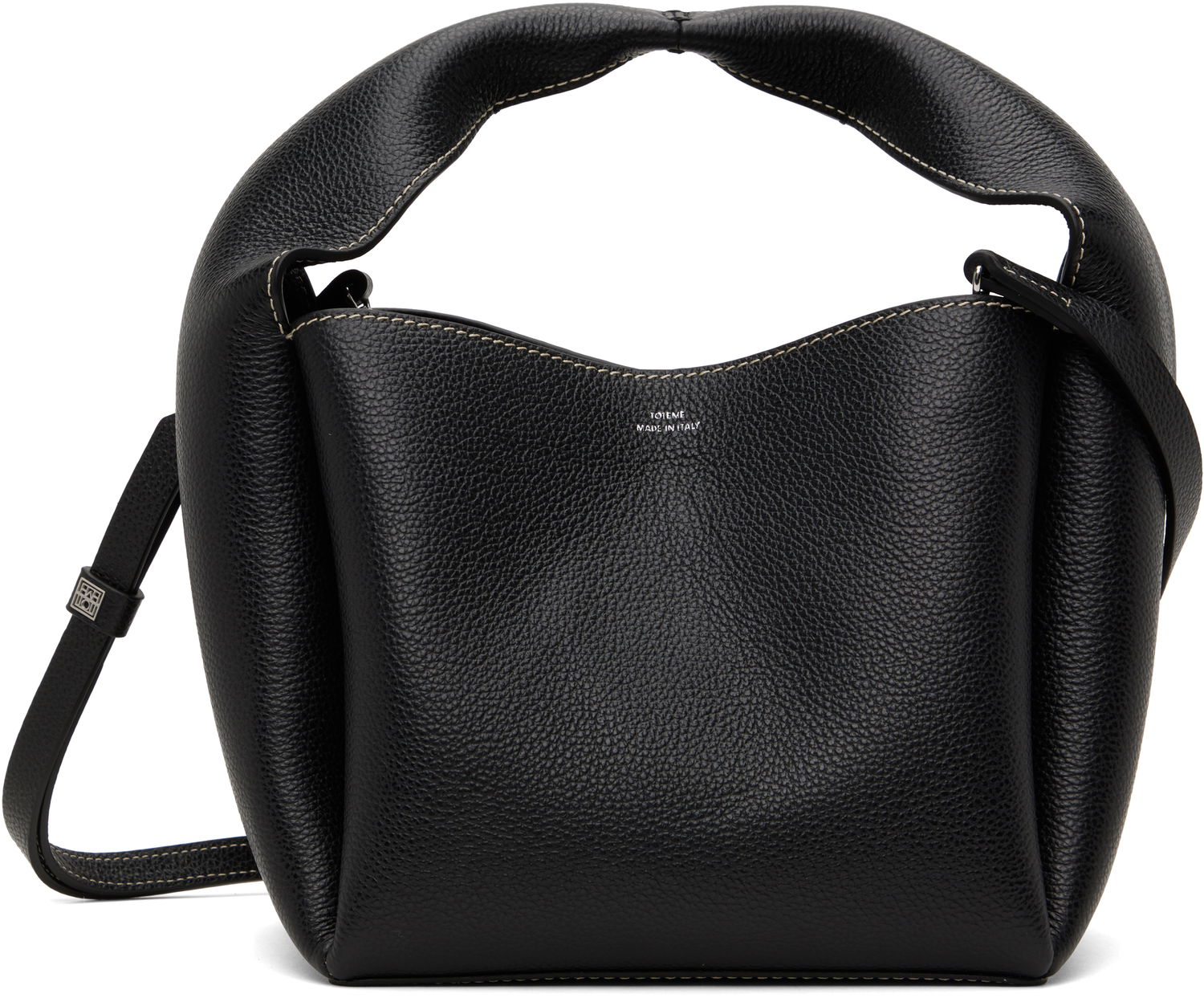 Taška cez rameno TOTEME TOTEME Grained-Leather Bucket Bag Čierna | 233-9111-613, 0