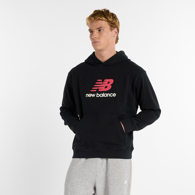 Mikina New Balance Essentials Stacked Logo Hoodie Čierna | NBMT51512BK, 0