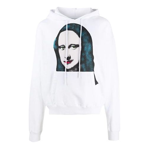 Mikina Off-White Off-White FW20 Mona Lisa Graphic Print Hoodie Biela | OMBB037E20FLE0090110
