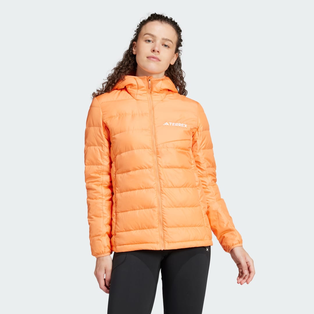 Prešívaná bunda adidas Performance Terrex Multi Light Down Hooded Jacket Oranžová | JE9203, 0