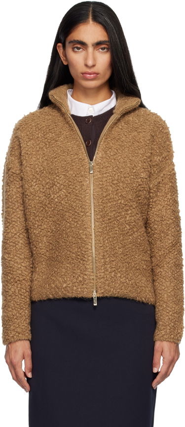 Sveter Max Mara Oggetti Teddy Full-Zip Cardigan Hnedá | 2526346062600, 0