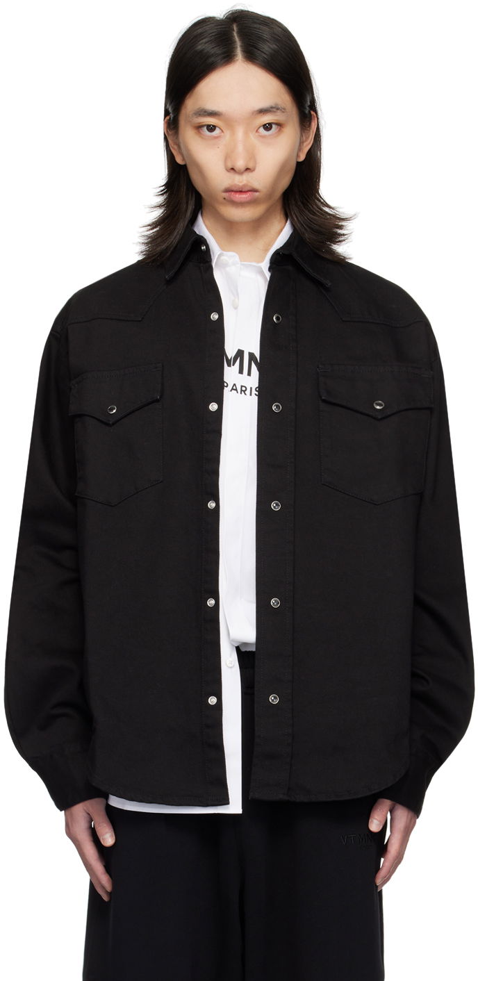 Košeľa VETEMENTS VTMNTS Oversized Denim Shirt Čierna | VL22SH600B