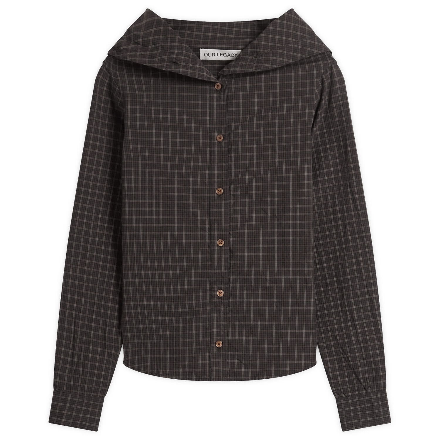 Košeľa OUR LEGACY Our Legacy Kaonashi Wide Neck Shirt, Size EUR 32 Čierna | W4252KB, 1