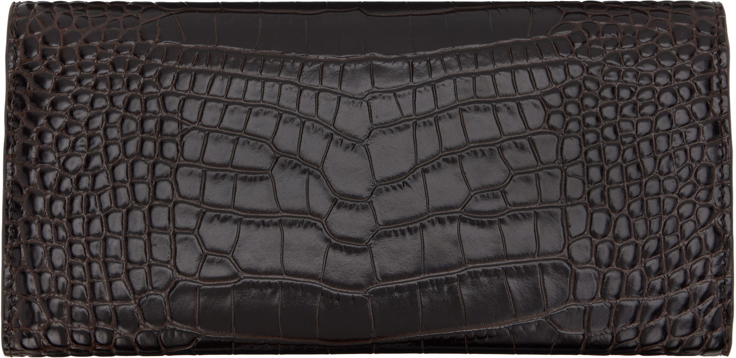 Peňaženka TOTEME TOTEME T-Lock Croco-Embossed Wallet Hnedá | 251-WAM0041-LE0076, 1