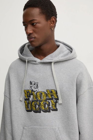 Mikina Fiorucci Graphic Print Hoodie Šedá | U01FMSHO092CJ05GY01, 6