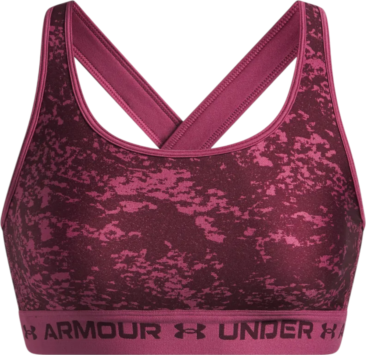 Podprsenka Under Armour Under Armour Crossback Mid Print Sports Bra Ružová | 1361042-659, 0