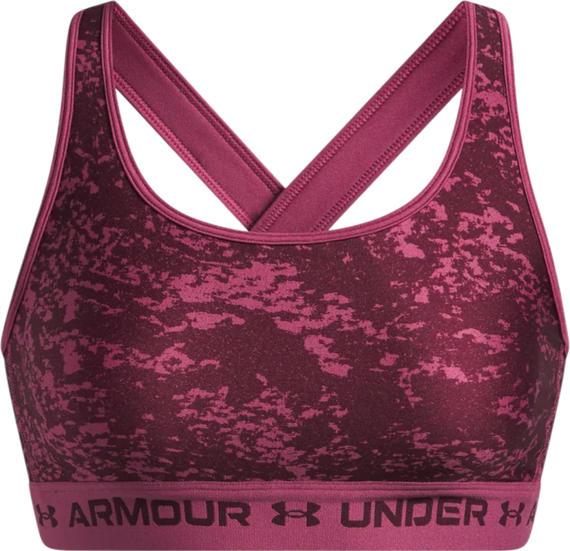 Podprsenka Under Armour Under Armour Crossback Mid Print Sports Bra Ružová | 1361042-659