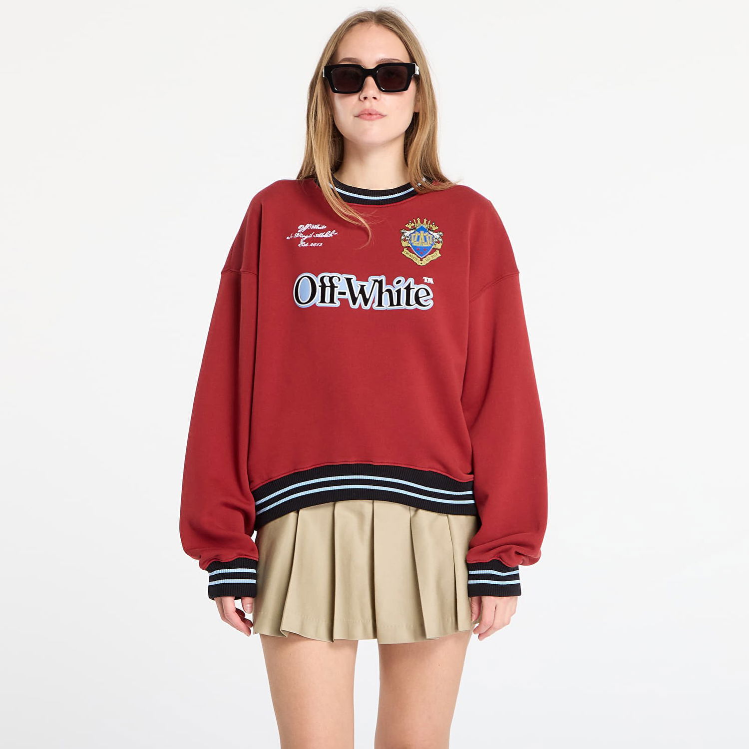 Mikina Off-White Off-White Sporty Over Crew Sweatshirt Vínová | OWBA075F25FLE0032610, 0