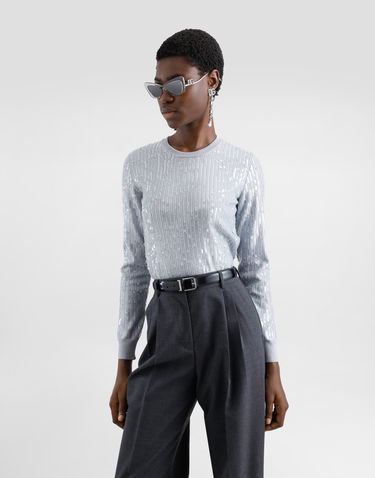 Sveter Dolce & Gabbana Sequin Embellishment Crewneck Sweater Šedá | FXX74ZJAIQ9N0040, 3