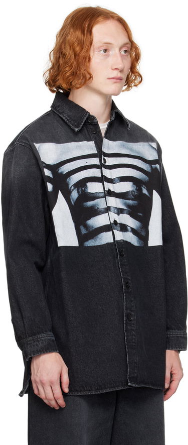 Košeľa Jean Paul Gaultier Jean Paul Gaultier 'The Body Marinière' Print Denim Shirt Čierna | 24/30-F-CH063I-D016-060100, 1
