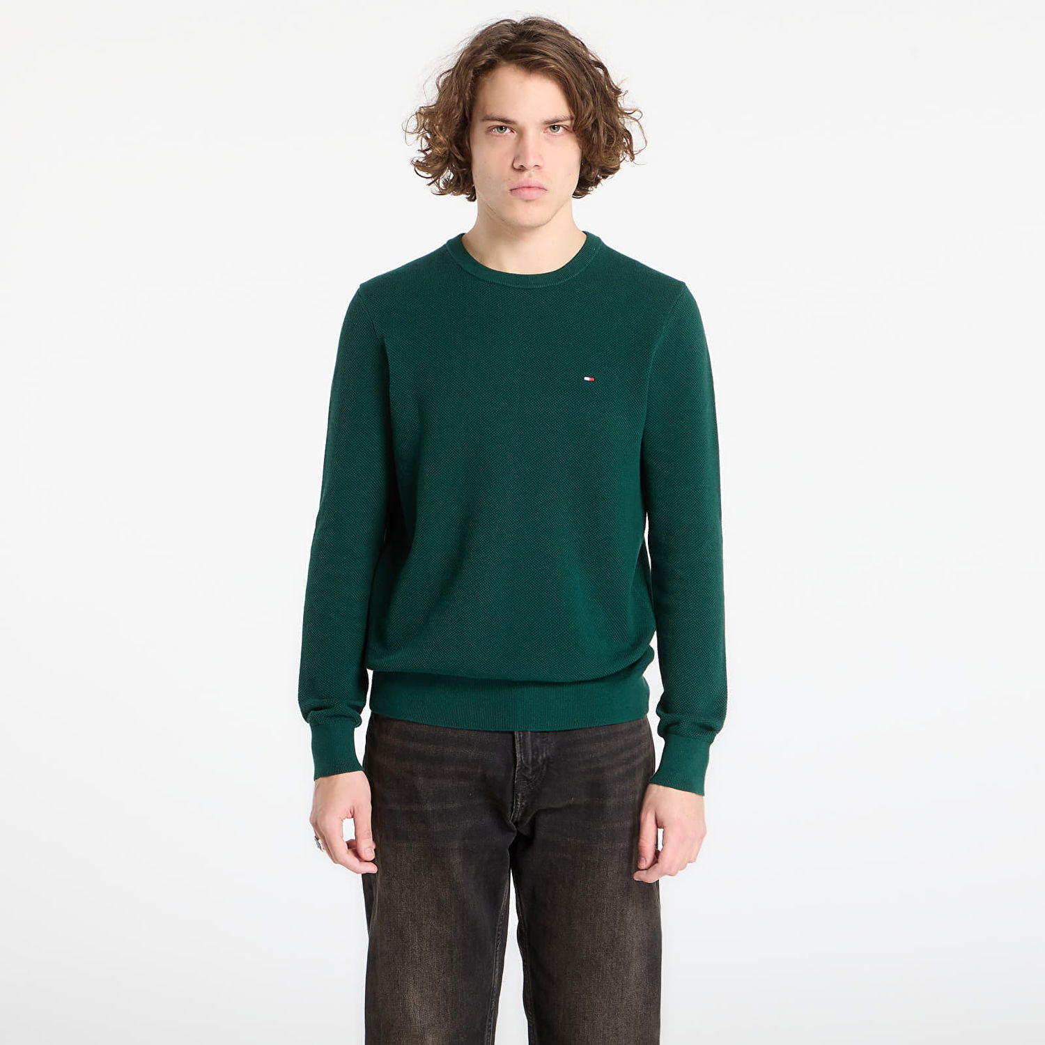 Sveter Tommy Hilfiger Sweater Essential Structure Crew Neck Zelené | MW0MW36347 MQ8, 0