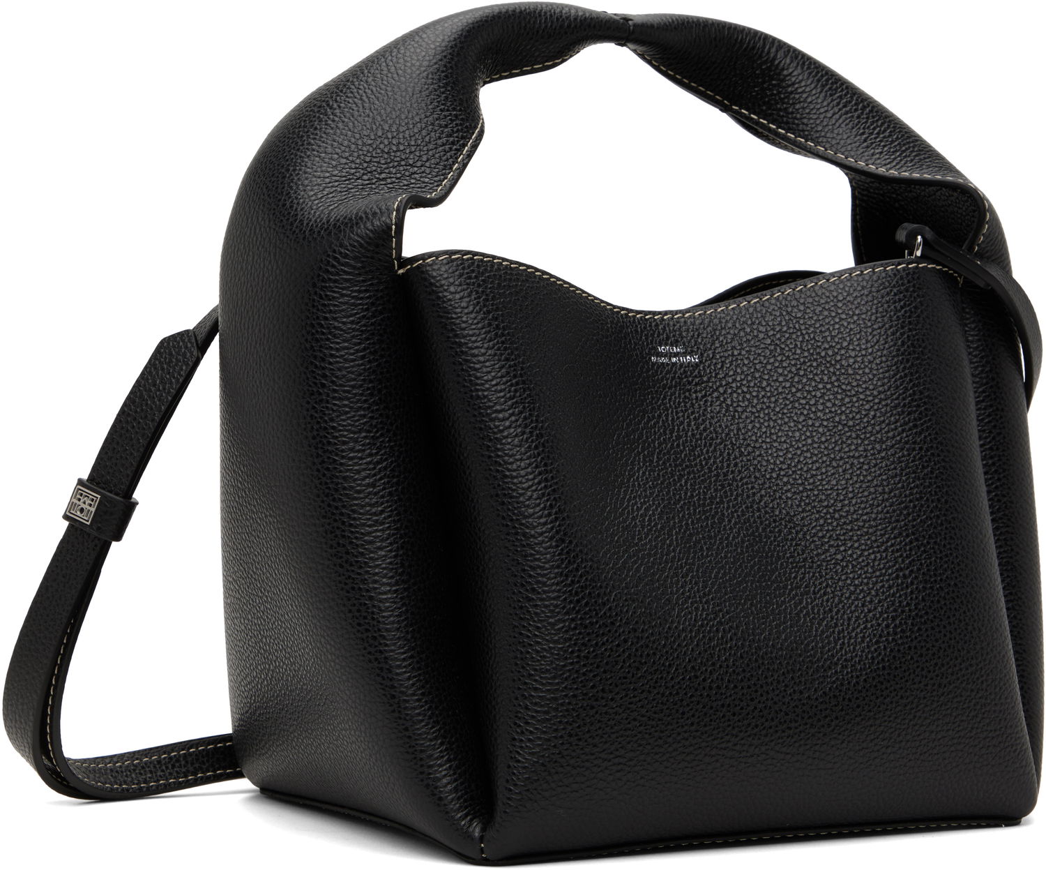 Taška cez rameno TOTEME TOTEME Grained-Leather Bucket Bag Čierna | 233-9111-613, 1