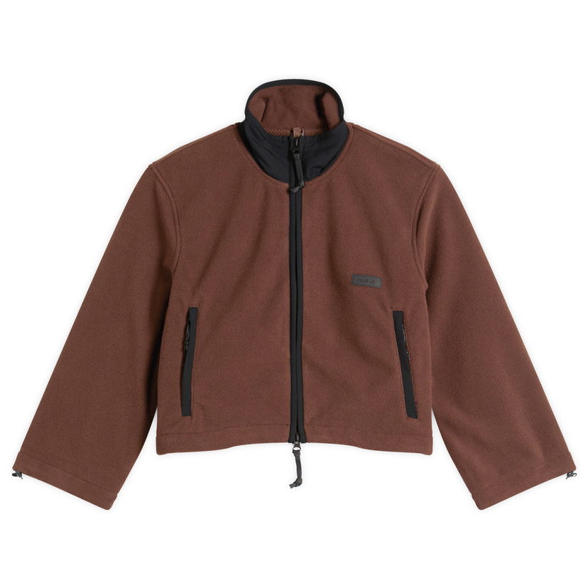Bunda SKIMS Fleece Lounge Shrunken Zip Up Jacket Hnedá | ZU-ZUP-9935W-COA