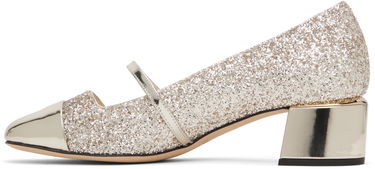 Tenisky a topánky Jimmy Choo Jimmy Choo Elisa 45 Glitter Mary Jane Block Heel Pumps Metalická | ELISA 45, 2