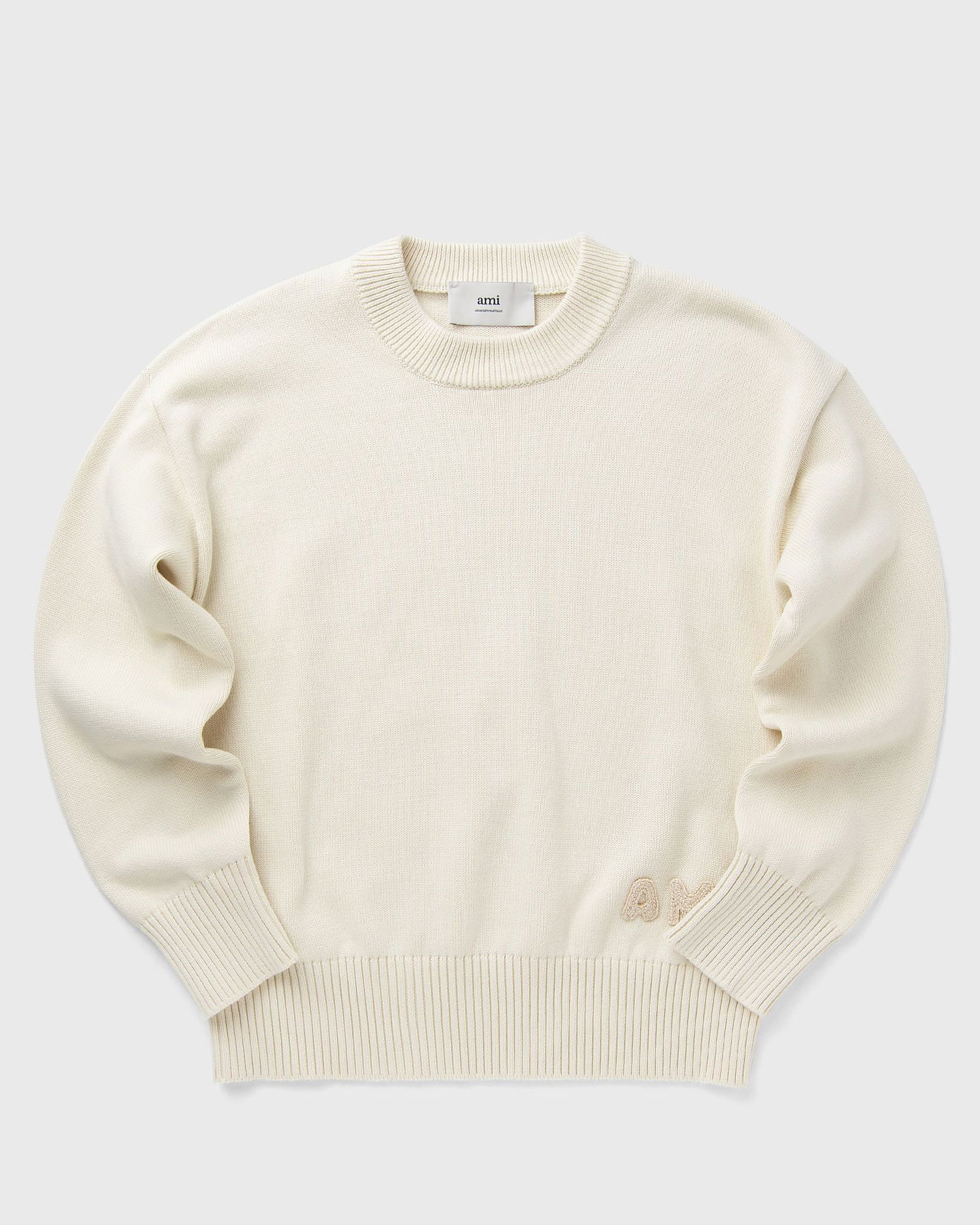Sveter AMI AMI Crewneck Sweater Biela | HKS163.KN0063-136, 0