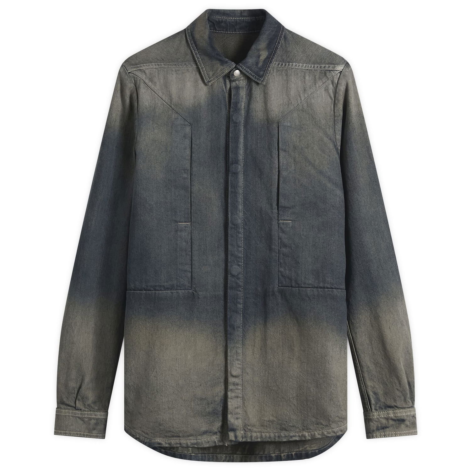 Košeľa Rick Owens Fogpocket Denim Shirt Šedá | RU02E1237-DKDEG-78D, 0