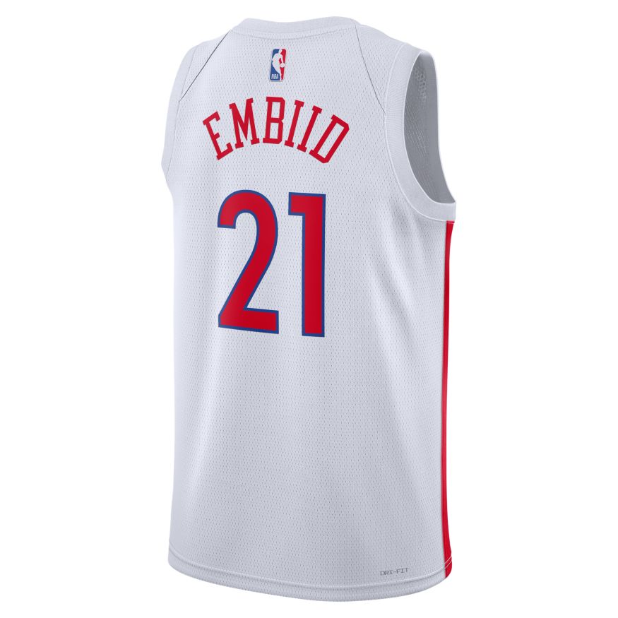 Dres Nike NBA Dri-FIT Joel Embiid Philadelphia 76ers City Edition 2022 Swingman Jersey Biela | DO9606-101, 1