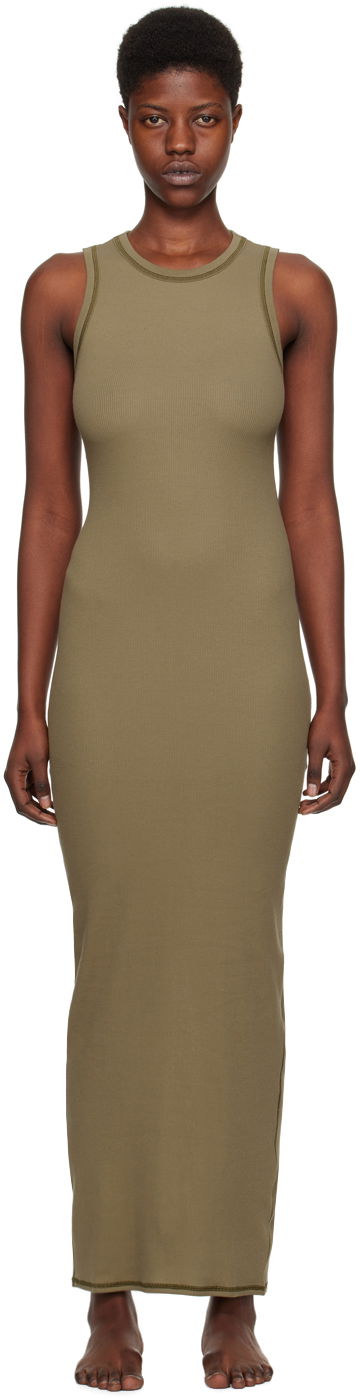 Šaty SKIMS Rib Sleeveless Maxi Dress Zelené | DR-MAX-3944, 0