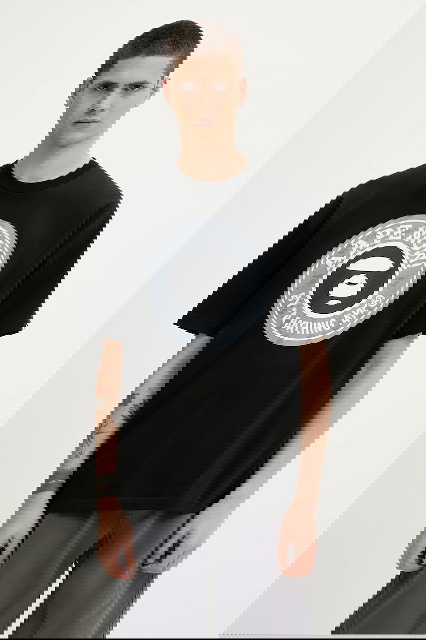 Tričko AAPE by A Bathing Ape Basic Graphic T-shirt Čierna | AAPTEM1638XXO, 0