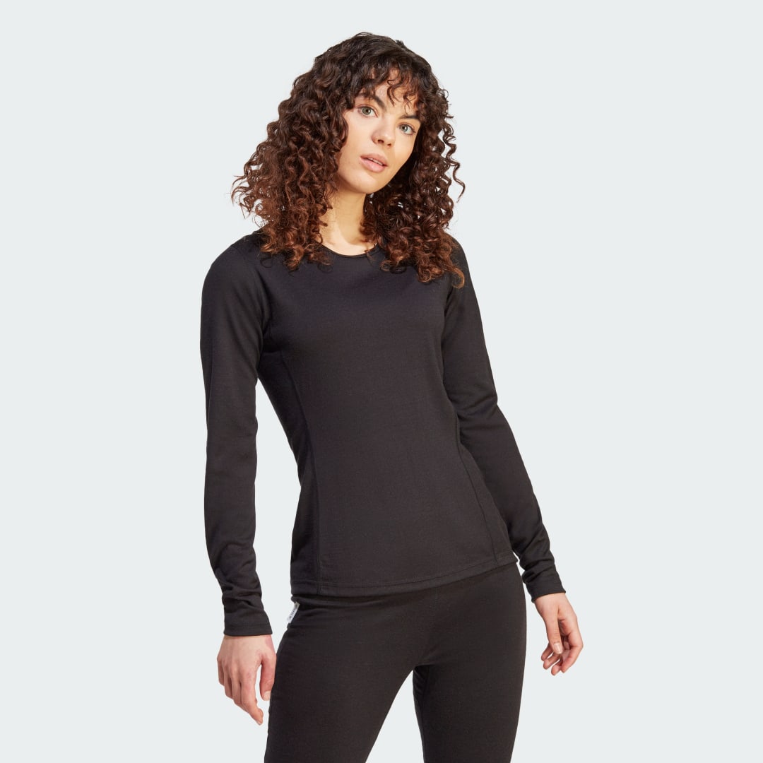 Tričko adidas Originals Xperior Merino 200 Baselayer Top Čierna | HZ8561, 0