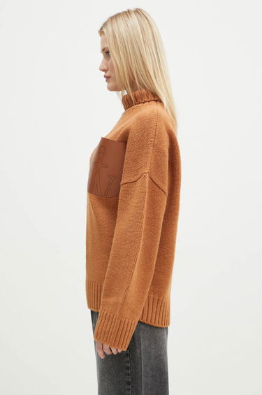 Sveter JW Anderson JW Anderson Leather Patch Pocket Turtleneck Jumper Hnedá | KW1292.YN0367.619, 1