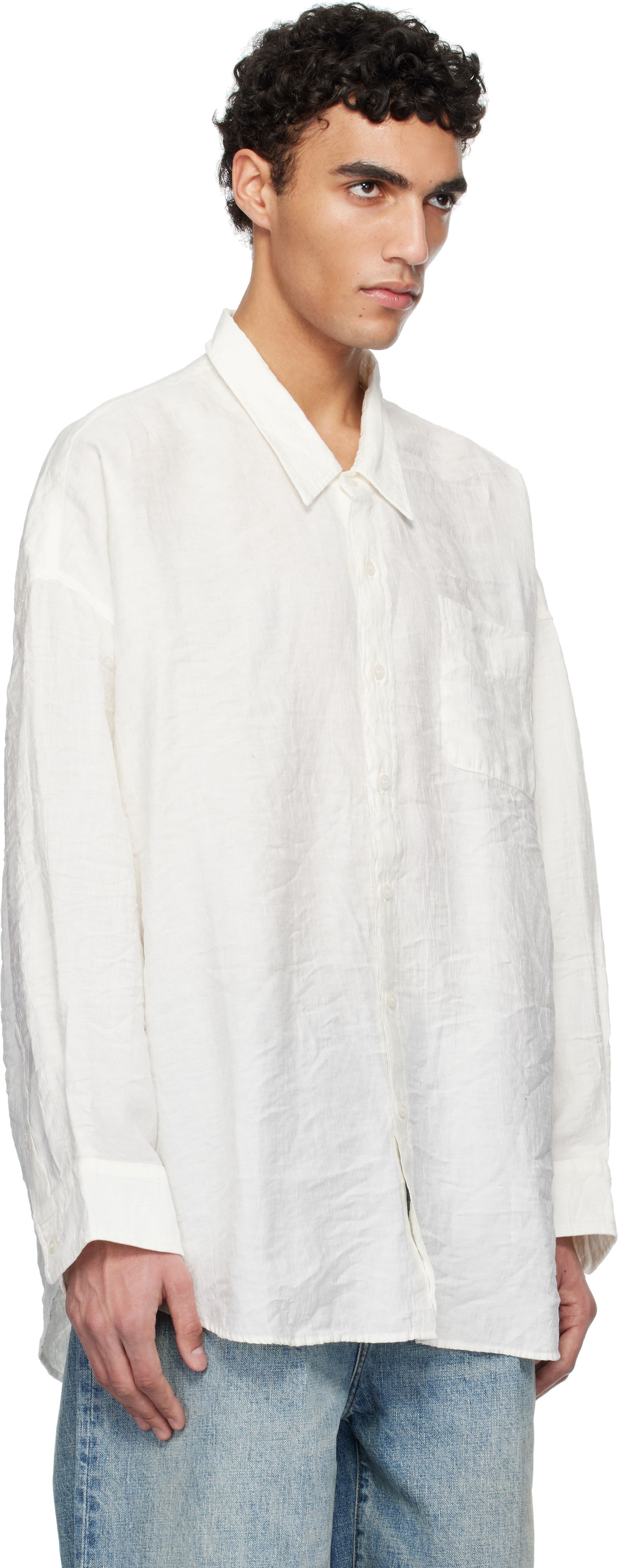 Košeľa R13 R13 Drop Neck Shirt Biela | R13MR004-R364A, 1
