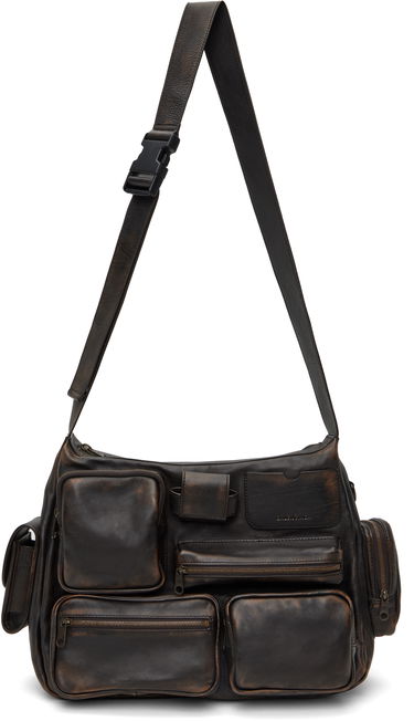 Taška cez rameno Balenciaga Balenciaga Superbusy Multi-Pocket Leather Messenger Bag Hnedá | 7852972ABFZ, 0